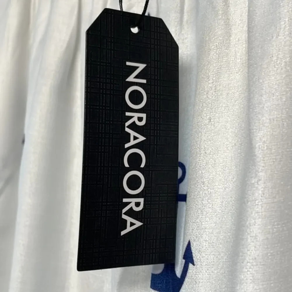 New Noracora Women's Anchor Elastic Waist Lounge Pants White/Navy Blue XXL - Picture 8 of 8